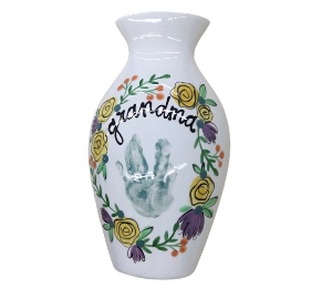 Sunnyvale Floral Handprint Vase