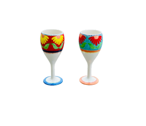 Sunnyvale Floral Wine Glass Set